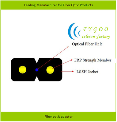 GJXFH/GJXH LSZH jacket drop cable 1/2/4 core single/multi mode FTTH optical fiber cab